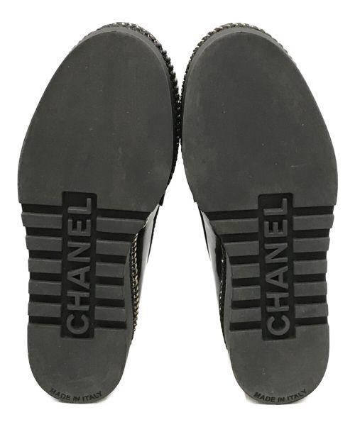 CHANEL（シャネル）CHANEL (シャネル) ココマークシャイニーカーフスキンローファー ブラック サイズ:37 Ｃの古着・服飾アイテム