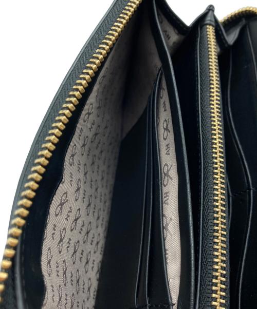 ANYA HINDMARCH（アニヤ・ハインドマーチ）ANYA HINDMARCH (アニヤハインドマーチ) ラウンドファスナー長財布 ブラックの古着・服飾アイテム