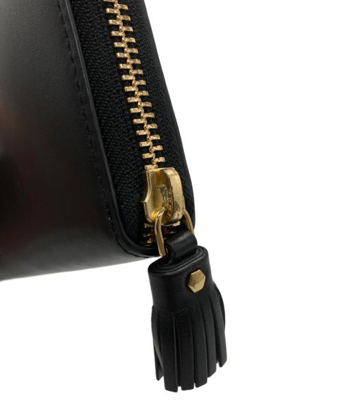 ANYA HINDMARCH（アニヤ・ハインドマーチ）ANYA HINDMARCH (アニヤハインドマーチ) ラウンドファスナー長財布 ブラックの古着・服飾アイテム