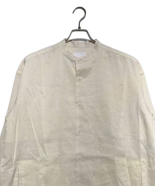 ONE GRAVITY（ワングラヴィティ）ONE GRAVITY (ワングラヴィティ) ロングオーバーレイヤーバンドカラーシャツ ベージュ サイズ:Sの古着・服飾アイテム