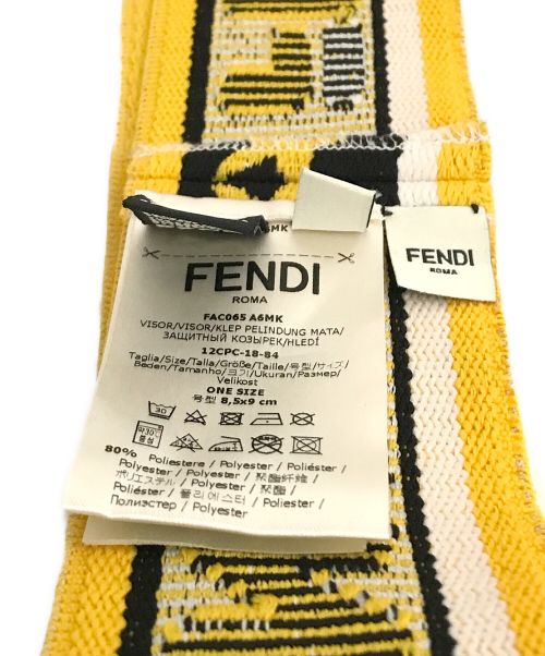 FENDI（フェンディ）FENDI (フェンディ) FILA (フィラ) ヘアバンド ブラック×イエローの古着・服飾アイテム
