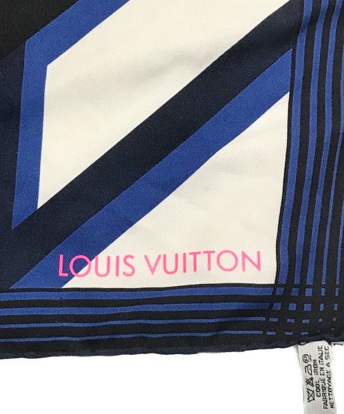 LOUIS VUITTON（ルイ ヴィトン）LOUIS VUITTON (ルイ ヴィトン) シルクスカーフ ネイビーの古着・服飾アイテム
