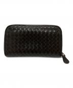 BOTTEGA VENETAボッテガベネタ）の古着「イントレチャートナッパジップアラウンド」｜ブラウン