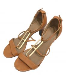 HERMES（エルメス）の古着「オープントゥヒールパンプス」｜ブラウン