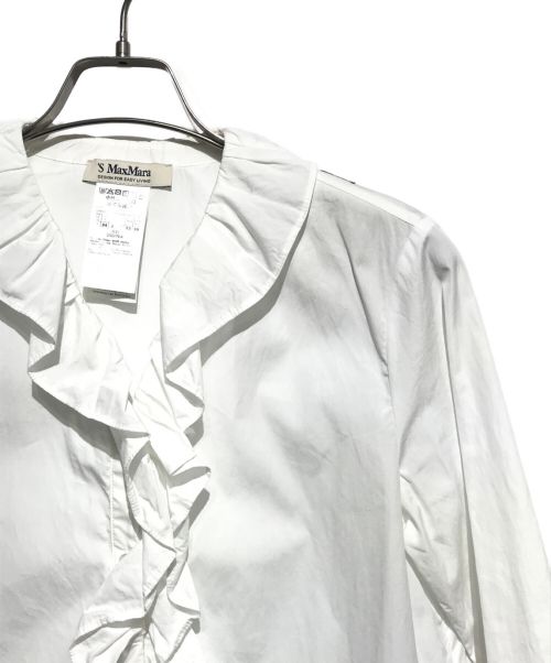 'S Max Mara（エスマックスマーラ）'S Max Mara (エスマックスマーラ) フリルブラウス ホワイト サイズ:34の古着・服飾アイテム