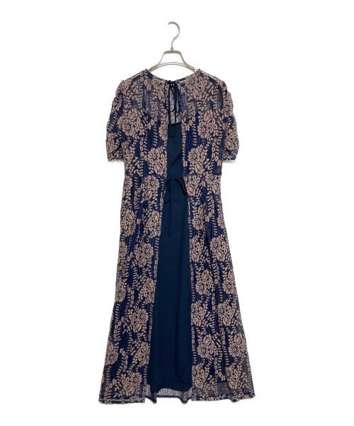 Kaene（カエン）kaene (カエン) エプロンドレスワンピース ネイビー サイズ:38の古着・服飾アイテム