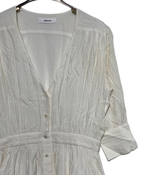 ebure（エブール）ebure (エブール) Vネックロングワンピース ホワイト サイズ:38の古着・服飾アイテム