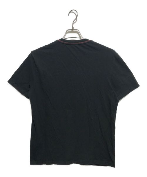 GUCCI（グッチ）GUCCI (グッチ) ロゴ刺繍クルーネック半袖カットソー ブラック サイズ:Mの古着・服飾アイテム