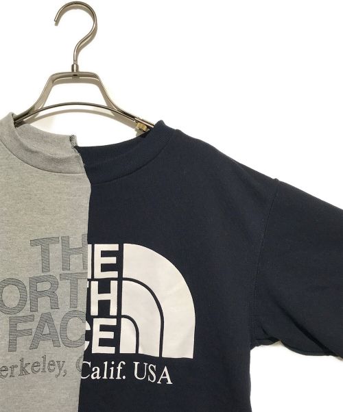 THE NORTHFACE PURPLELABEL（ザ・ノースフェイス パープルレーベル）THE NORTHFACE PURPLELABEL (ザ・ノースフェイス パープルレーベル) BEAMS BOY (ビームスボーイ) アシメントリーtシャツ グレー×ネイビー サイズ:WSの古着・服飾アイテム