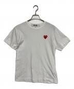PLAY COMME des GARCONSプレイコムデギャルソン）の古着「ハートワッペンｔシャツ」｜ホワイト