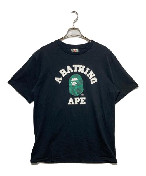 A BATHING APE（ア ベイシング エイプ）A BATHING APE (ア ベイシング エイプ) ABC CAMO COLLEGE TEE ブラック サイズ:Lの古着・服飾アイテム