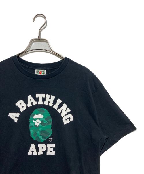 A BATHING APE（ア ベイシング エイプ）A BATHING APE (ア ベイシング エイプ) ABC CAMO COLLEGE TEE ブラック サイズ:Lの古着・服飾アイテム