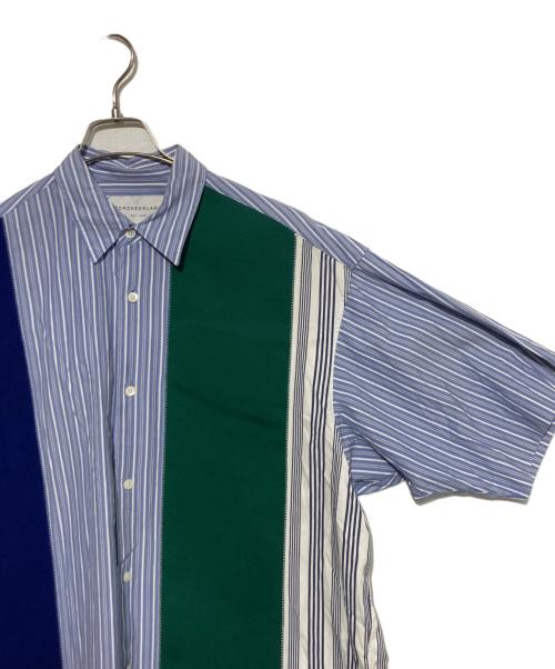 TOMORROW LAND（トゥモローランド）TOMORROW LAND (トゥモローランド) ニットコンビストライプシャツ ブルー サイズ:Sの古着・服飾アイテム