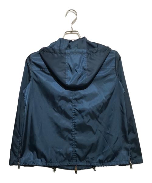 PRADA（プラダ）PRADA (プラダ) プレートロゴナイロンジップアップパーカー ブルー サイズ:40の古着・服飾アイテム