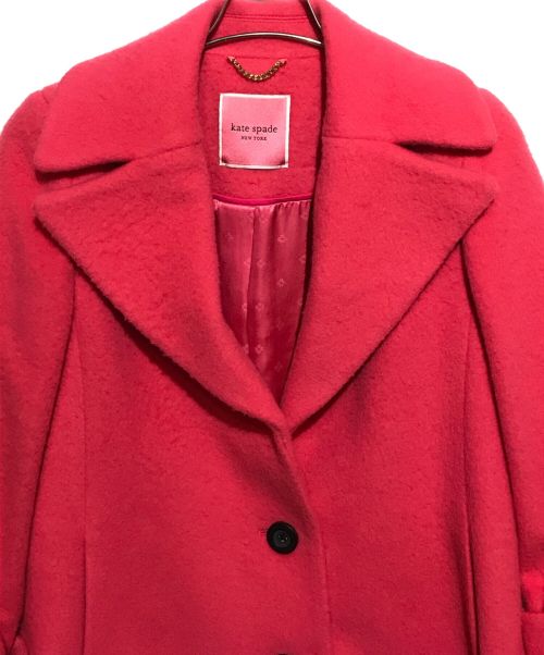 Kate Spade（ケイトスペード）Kate Spade (ケイトスペード) ブラッシュト ウール コート ピンク サイズ:XSの古着・服飾アイテム