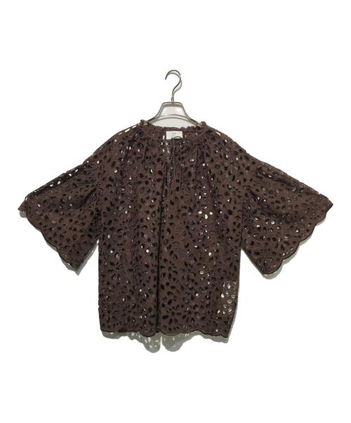 1er Arrondissement（プルミエ アロンディスモン）1er Arrondissement (プルミエ アロンディスモン) カットワークブラウス ブラウン サイズ:無し 未使用品の古着・服飾アイテム