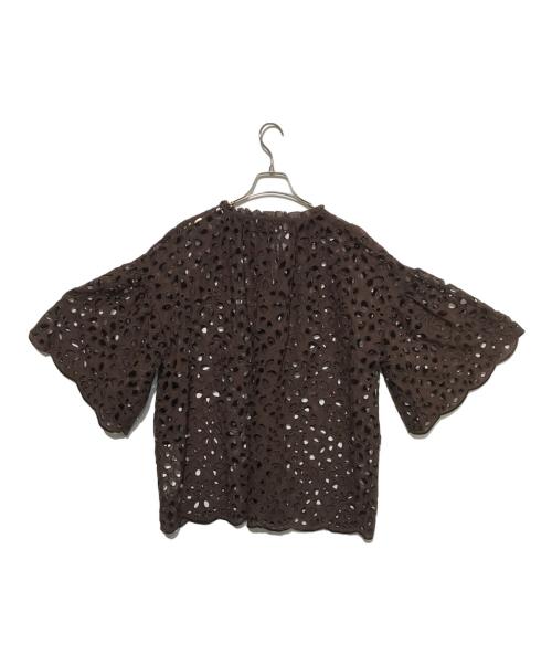 1er Arrondissement（プルミエ アロンディスモン）1er Arrondissement (プルミエ アロンディスモン) カットワークブラウス ブラウン サイズ:無し 未使用品の古着・服飾アイテム