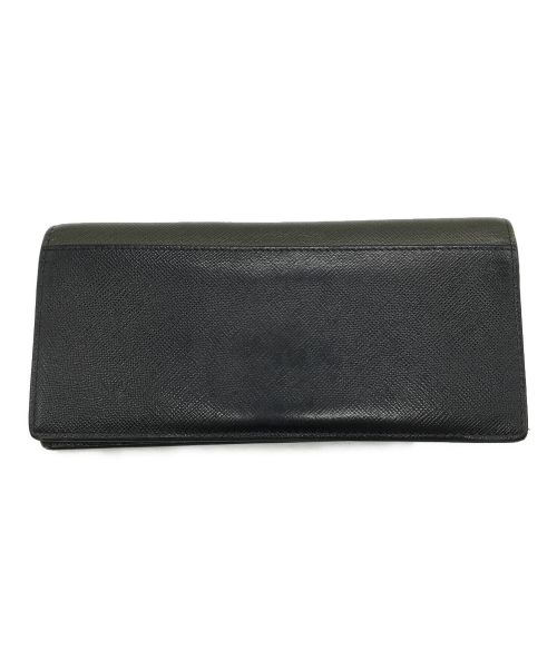 PRADA（プラダ）PRADA (プラダ) バイカラーロングウォレット ブラックの古着・服飾アイテム