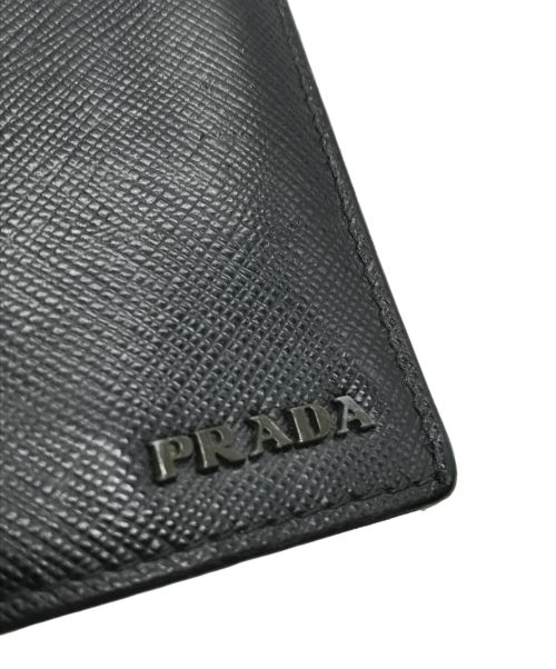PRADA（プラダ）PRADA (プラダ) バイカラーロングウォレット ブラックの古着・服飾アイテム
