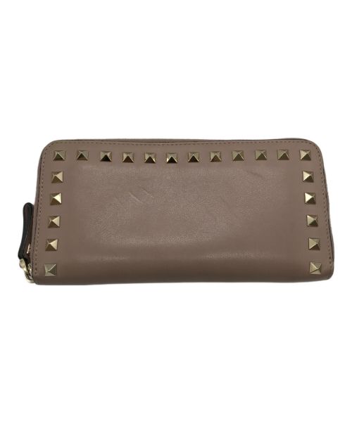 VALENTINO GARAVANI（ヴァレンティノ・ガラヴァーニ）VALENTINO GARAVANI (ヴァレンティノ・ガラヴァーニ) ロックスタッズロングウォレット ピンクの古着・服飾アイテム