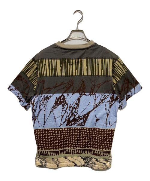 PAUL SMITH（ポールスミス）Paul Smith (ポールスミス) Assembled Stripe Tシャツ ブラウン×グレー サイズ:Ｍの古着・服飾アイテム