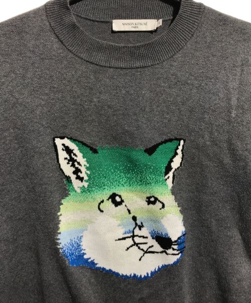 maison kitsune（メゾンキツネ）maison kitsune (メゾンキツネ) フォックスヘッド プルオーバー グレー サイズ:XSの古着・服飾アイテム