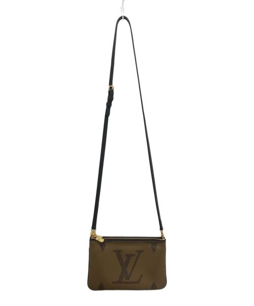 LOUIS VUITTON（ルイ ヴィトン）LOUIS VUITTON (ルイ ヴィトン) ポシェット・ドゥーブルジップ ショルダーバッグ ブラウンの古着・服飾アイテム