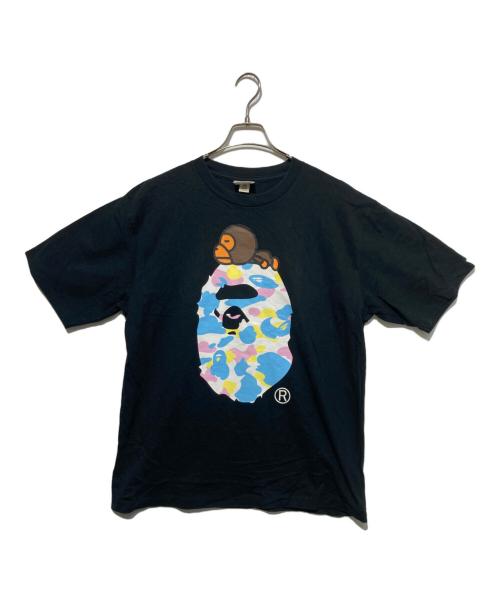A BATHING APE（ア ベイシング エイプ）A BATHING APE (ア ベイシング エイプ) EW MULTI CAMO MILO ON APE RLX TEE ブラック サイズ:Mの古着・服飾アイテム