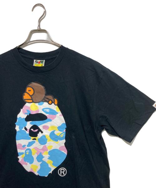 A BATHING APE（ア ベイシング エイプ）A BATHING APE (ア ベイシング エイプ) EW MULTI CAMO MILO ON APE RLX TEE ブラック サイズ:Mの古着・服飾アイテム