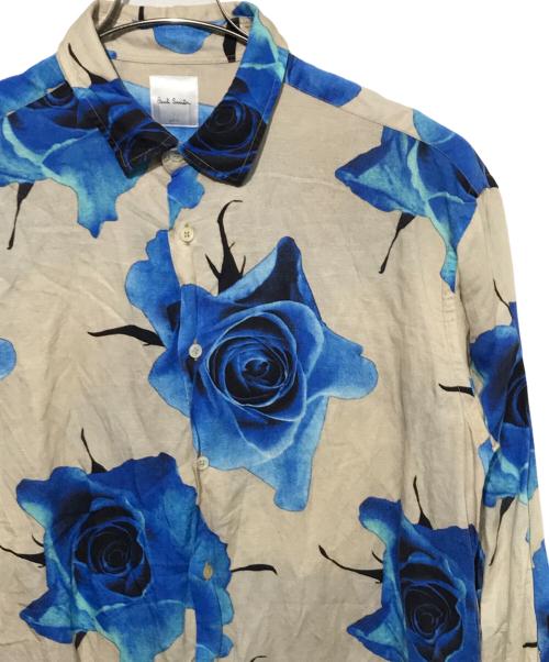 PAUL SMITH（ポールスミス）Paul Smith (ポールスミス) Monarch Roseプリントシャツ ブルー サイズ:Lの古着・服飾アイテム