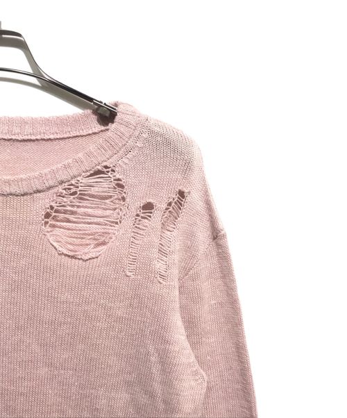 REGULATION Yohji Yamamoto（レギュレーションヨウジヤマモト）REGULATION Yohji Yamamoto (レギュレーションヨウジヤマモト) ダメージニット ピンク サイズ:4の古着・服飾アイテム