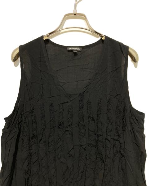 ANN DEMEULEMEESTER（アンドゥムルメステール）ANN DEMEULEMEESTER (アンドゥムルメステール) タンクトップ ブラック サイズ:38の古着・服飾アイテム