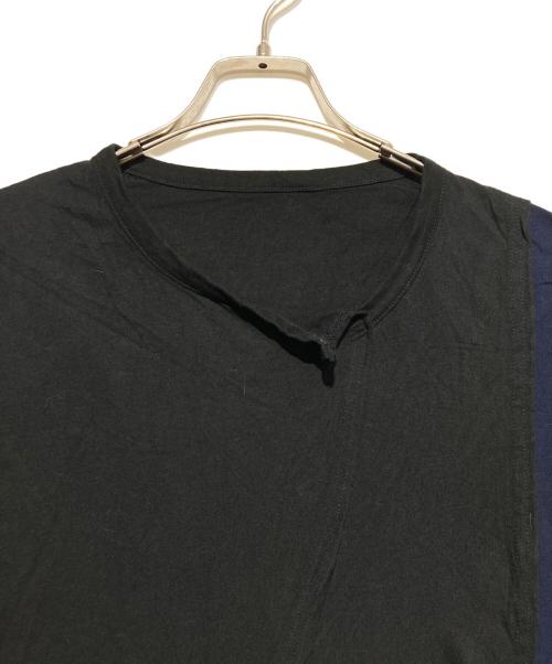 GROUND Y（グラウンドワイ）GROUND Y (グラウンドワイ) モダール天竺コンビ段違縦ラインカットソー ブラック サイズ:3の古着・服飾アイテム