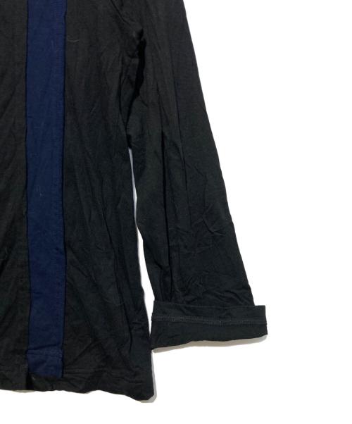 GROUND Y（グラウンドワイ）GROUND Y (グラウンドワイ) モダール天竺コンビ段違縦ラインカットソー ブラック サイズ:3の古着・服飾アイテム