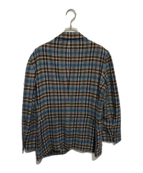 TAGLIATORE（タリアトーレ）TAGLIATORE (タリアトーレ) ウールチェックテーラードジャケット ブルー×ブラウン サイズ:46/7Rの古着・服飾アイテム