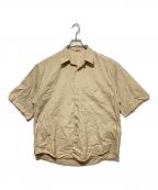AURALEEオーラリー）の古着「WASHED FINX TWILL HALF SLEEVED BIG SHIRTS」｜ベージュ