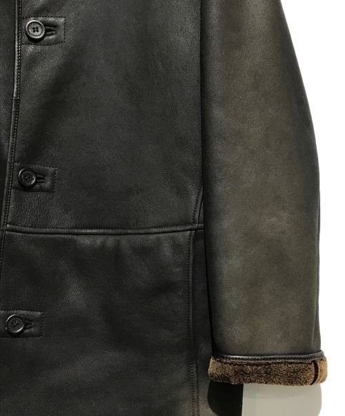 ERMENEGILDO ZEGNA（エルメネジルド・ゼニア）ERMENEGILDO ZEGNA (エルメネジルド・ゼニア) ムートンコート ブラック×ブラウン サイズ:46の古着・服飾アイテム