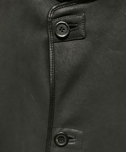 ERMENEGILDO ZEGNA（エルメネジルド・ゼニア）ERMENEGILDO ZEGNA (エルメネジルド・ゼニア) ムートンコート ブラック×ブラウン サイズ:46の古着・服飾アイテム