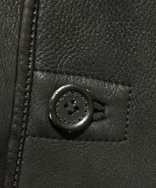 ERMENEGILDO ZEGNA（エルメネジルド・ゼニア）ERMENEGILDO ZEGNA (エルメネジルド・ゼニア) ムートンコート ブラック×ブラウン サイズ:46の古着・服飾アイテム