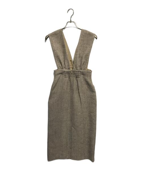 Mystrada（マイストラーダ）Mystrada (マイストラーダ) ラメツイードジャンパースカート ブラウン サイズ:38 未使用品の古着・服飾アイテム