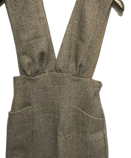 Mystrada（マイストラーダ）Mystrada (マイストラーダ) ラメツイードジャンパースカート ブラウン サイズ:38 未使用品の古着・服飾アイテム