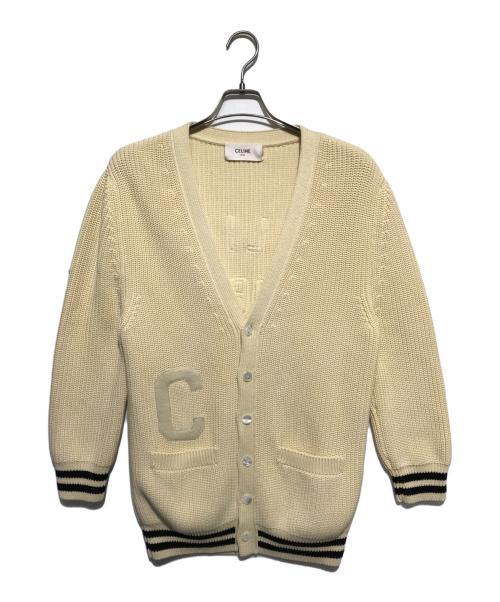 CELINE（セリーヌ）CELINE (セリーヌ) カレッジニットカーディガン ベージュ サイズ:XSの古着・服飾アイテム