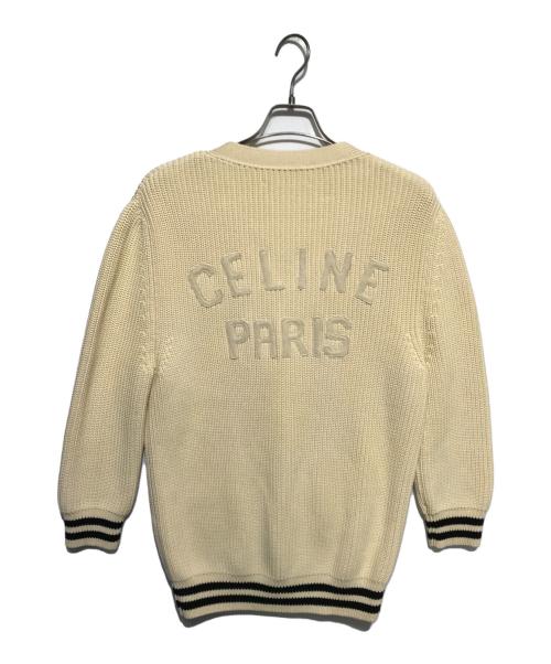 CELINE（セリーヌ）CELINE (セリーヌ) カレッジニットカーディガン ベージュ サイズ:XSの古着・服飾アイテム