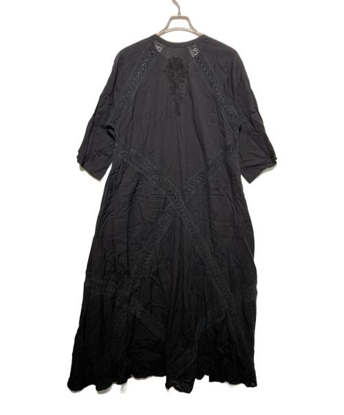 freada（フリーダ）freada (フリーダ) リネンコットンワンピース ブラック サイズ:FREEの古着・服飾アイテム
