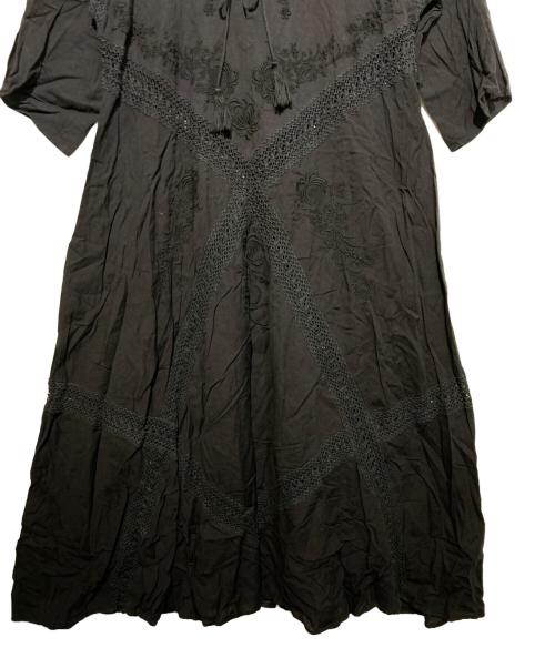 freada（フリーダ）freada (フリーダ) リネンコットンワンピース ブラック サイズ:FREEの古着・服飾アイテム