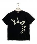 BLACK COMME des GARCONSブラックコムデギャルソン）の古着「音符ロゴプリント半袖カットソー」｜ブラック