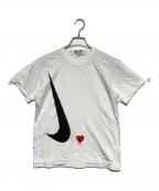 PLAY COMME des GARCONS×NIKEプレイコムデギャルソン×ナイキ）の古着「フィリップ・パゴウスキーハート刺繍カットソー」｜ホワイト