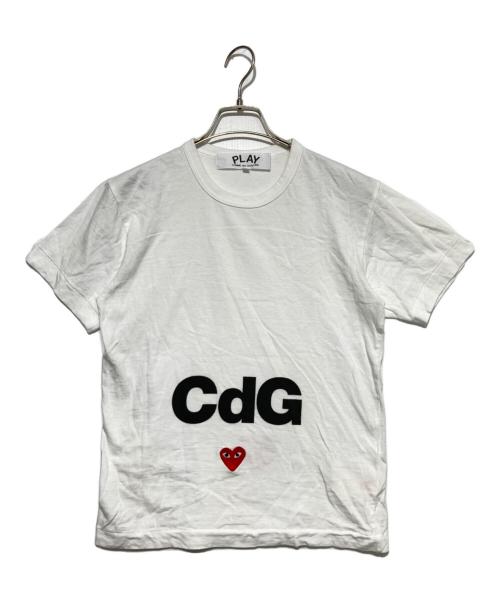 PLAY COMME des GARCONS（プレイコムデギャルソン）PLAY COMME des GARCONS (プレイ コムデギャルソン) フィリップ・パゴウスキーハート刺繍CDGロゴ半袖カットソー ホワイト サイズ:Ｓの古着・服飾アイテム