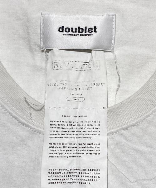 doublet（ダブレット）doublet (ダブレット) REVOLUTION 40th記念パッカブルTシャツ ホワイト サイズ:Ｌの古着・服飾アイテム