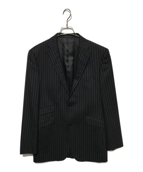 BURBERRY BLACK LABEL（バーバリーブラックレーベル）BURBERRY BLACK LABEL (バーバリーブラックレーベル) ストライプテーラードジャケット ブラック サイズ:42Rの古着・服飾アイテム